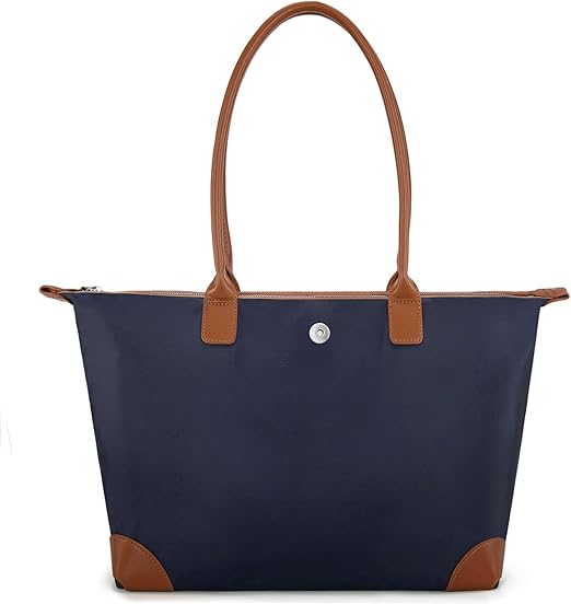 Nylon Tote Bag for Women Large Shoulder Bag with Zipper Lightweight Foldable Work
