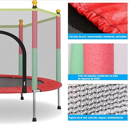 Brincolines for Kids, Brincolin Trampoline for Kids 1.4 Metre with Padded Bars and Reinforced Springs, Safe and Sturdy Children's Trampoline Indoor Toy