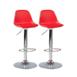 Curvy Bar Stool/Bar Stool Chair for Kitchen/Bar Chairs for Home/Kitchen Chair/Revolving Chair/Sitting Stool for Living Room/Height Adjustable Chair/Breakfast Counter Chair- Red (Set of 2)