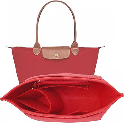 Felt Organizer Insert for Le Pliage Longchamp S Bag, S, Red