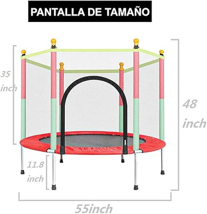 Brincolines for Kids, Brincolin Trampoline for Kids 1.4 Metre with Padded Bars and Reinforced Springs, Safe and Sturdy Children's Trampoline Indoor Toy