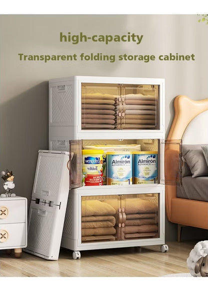 3-Tier Kitchen Storage Cabinet, Drawer Organizers, Foldable