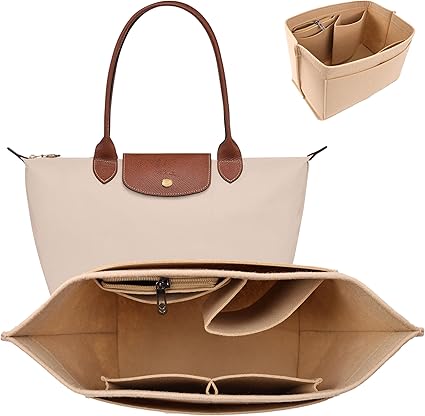 Insert Organizer Bag for Longchamp Le Pliage, Multi-Pocket Felt Bag Organizer,