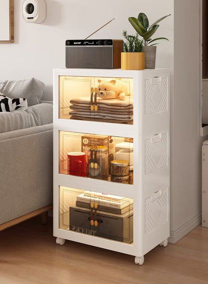 3-Tier Kitchen Storage Cabinet, Drawer Organizers, Foldable